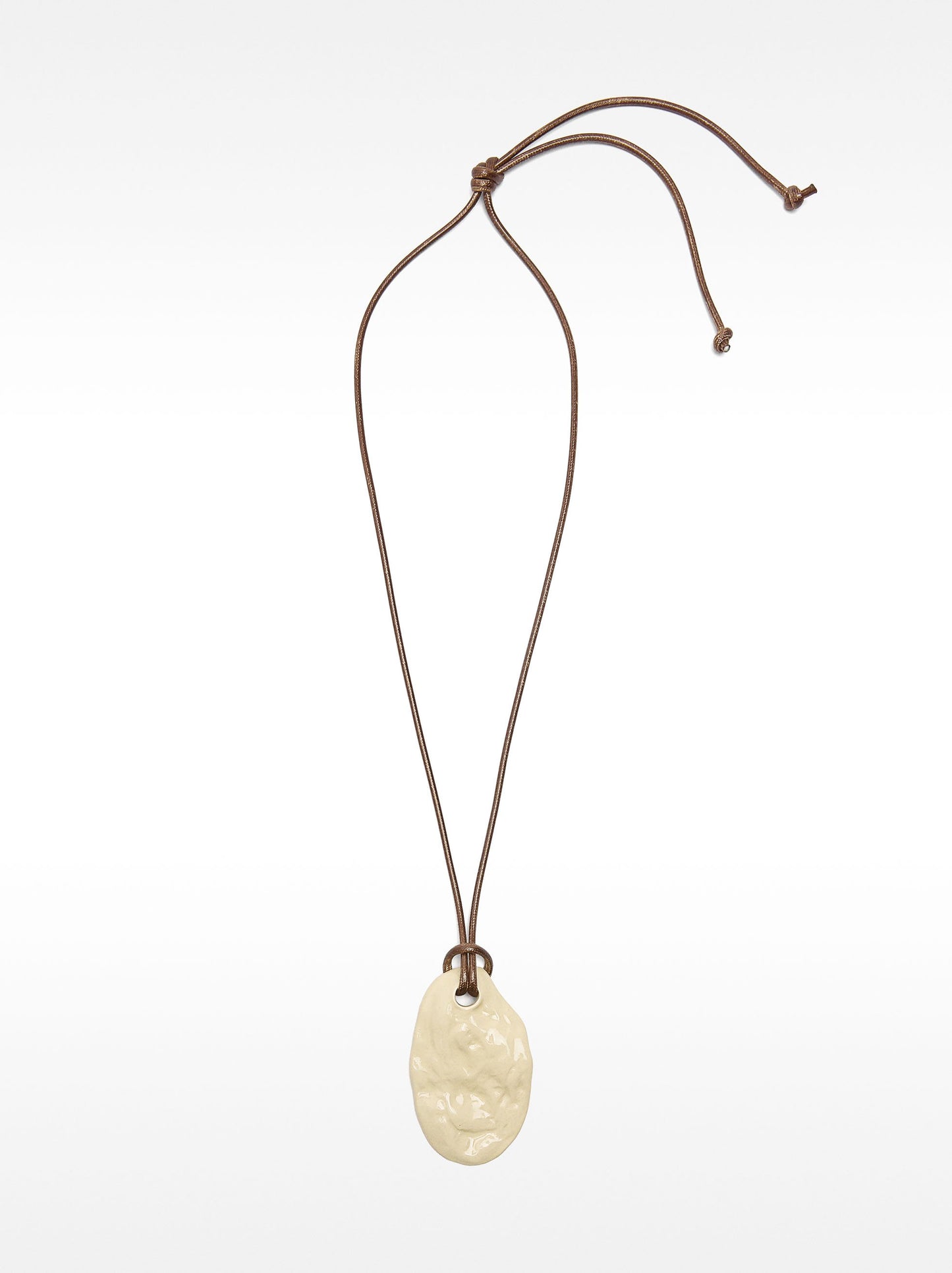 Cord Necklace With Ceramic Pendant