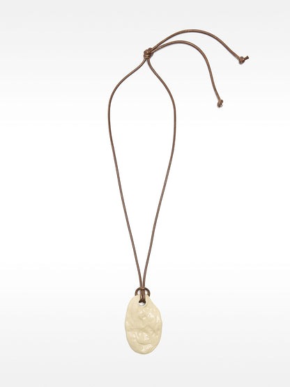 Cord Necklace With Ceramic Pendant