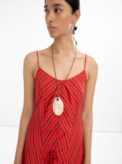 Cord Necklace With Ceramic Pendant