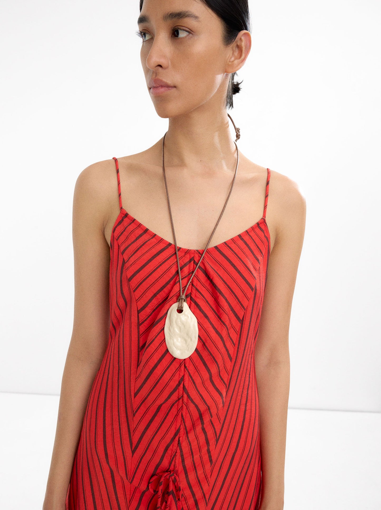 Cord Necklace With Ceramic Pendant