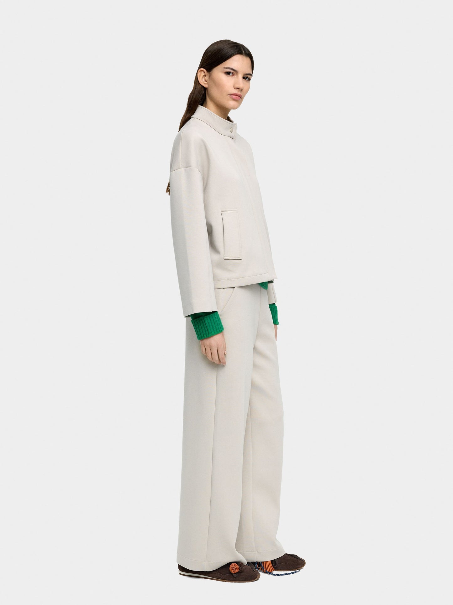 Elastic Waist Trousers With Pockets