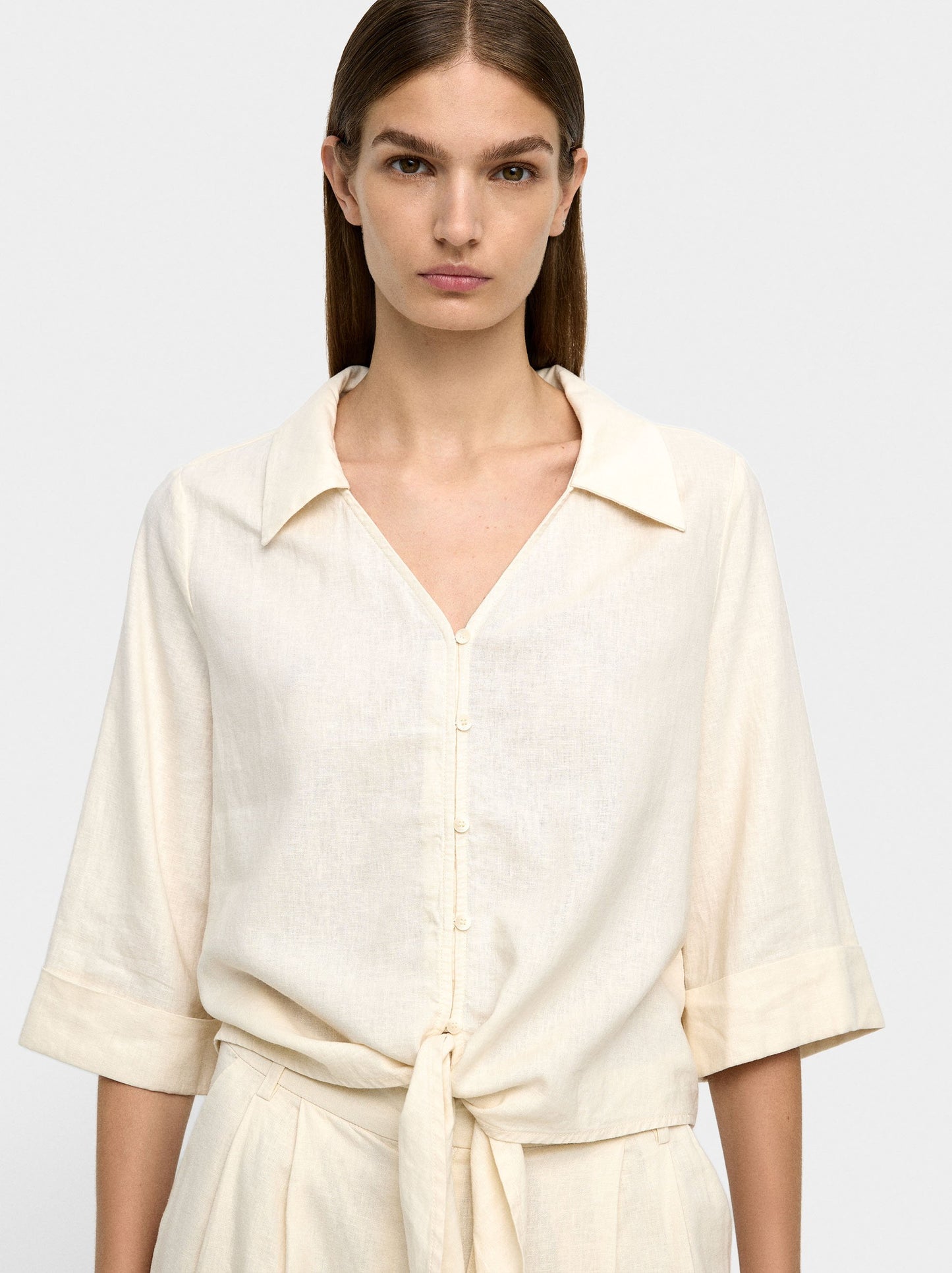 Linen-Blend Shirt