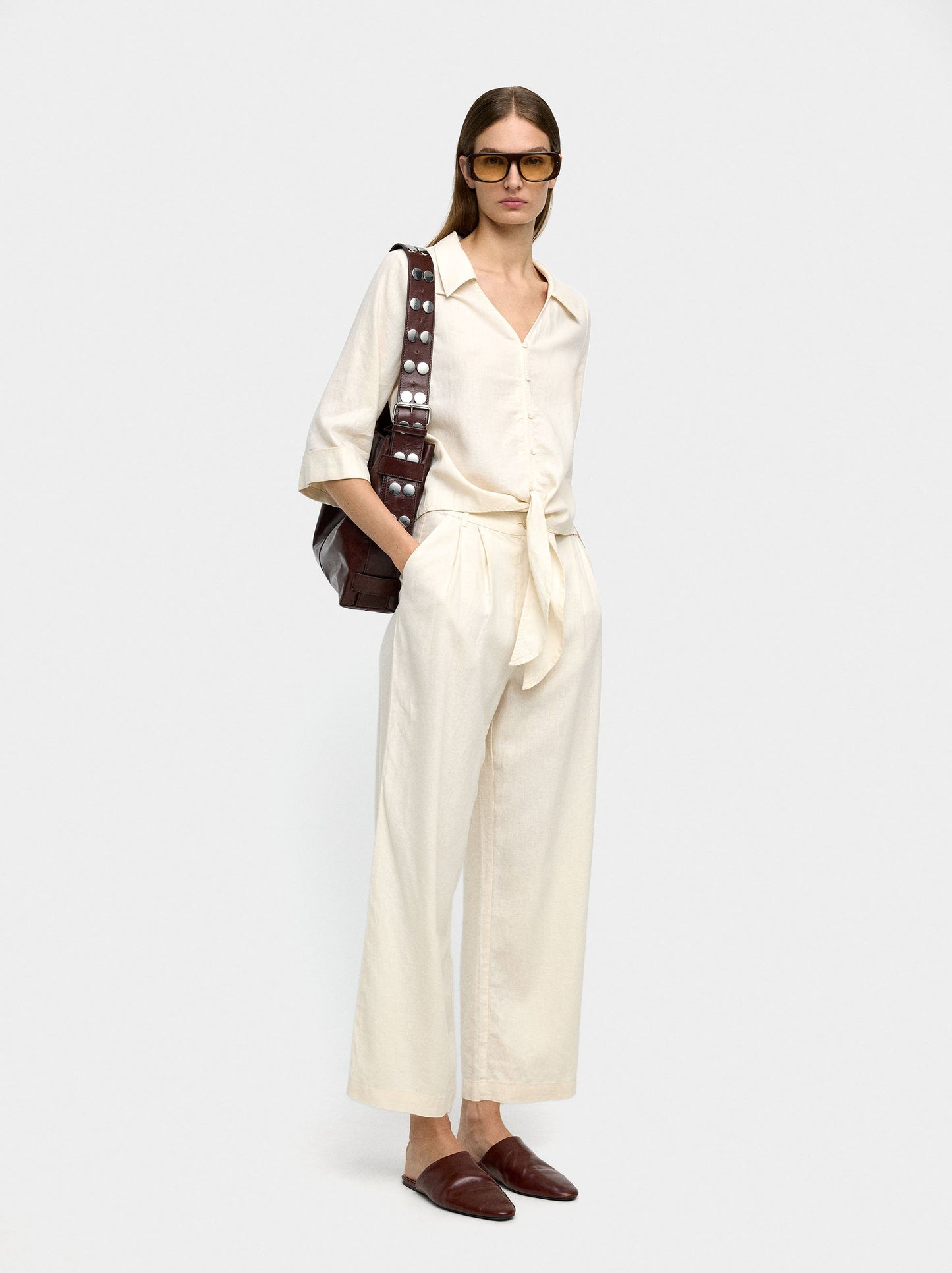 Linen-Blend Trousers