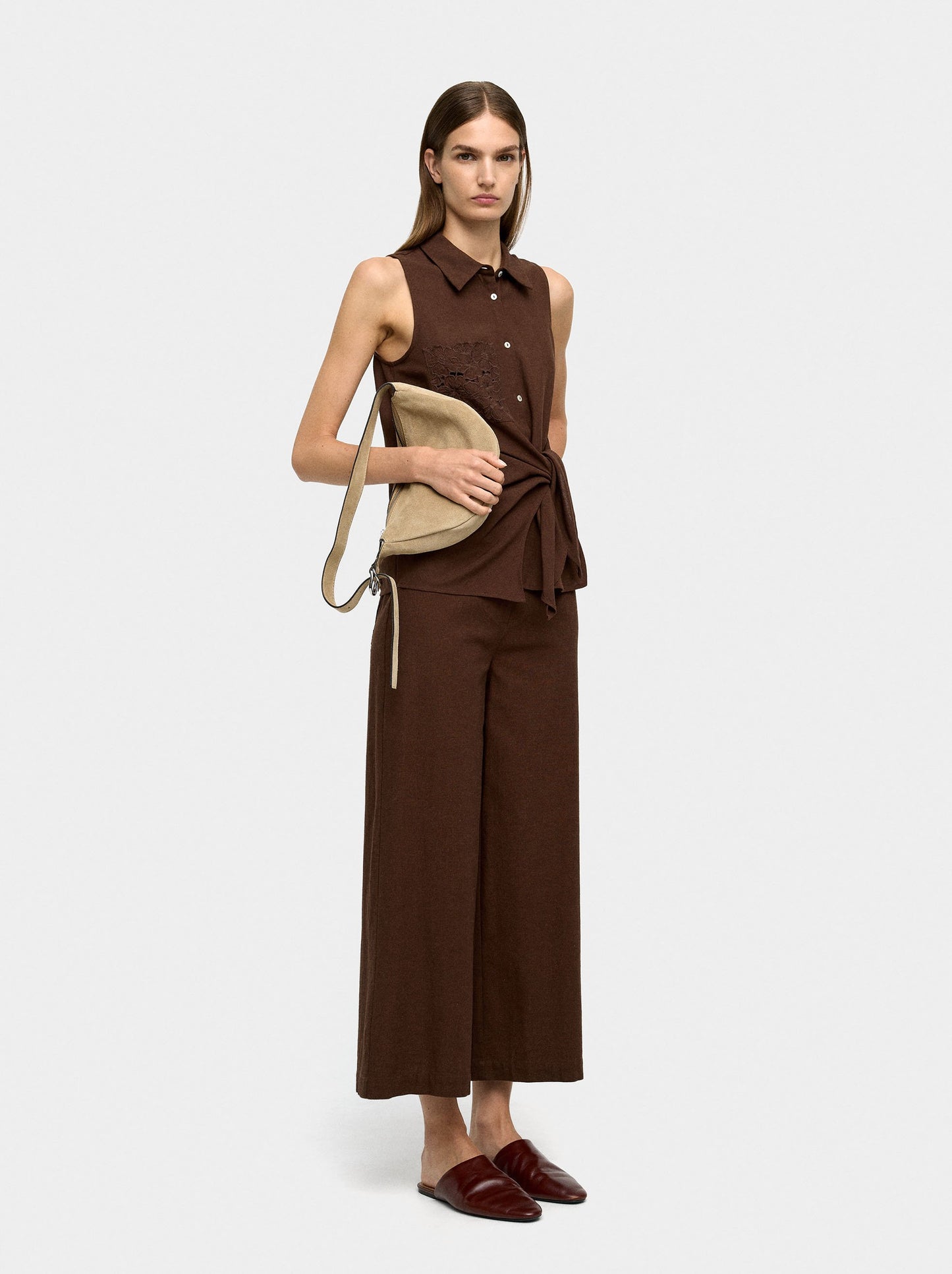 Top With Embroidery And Knot