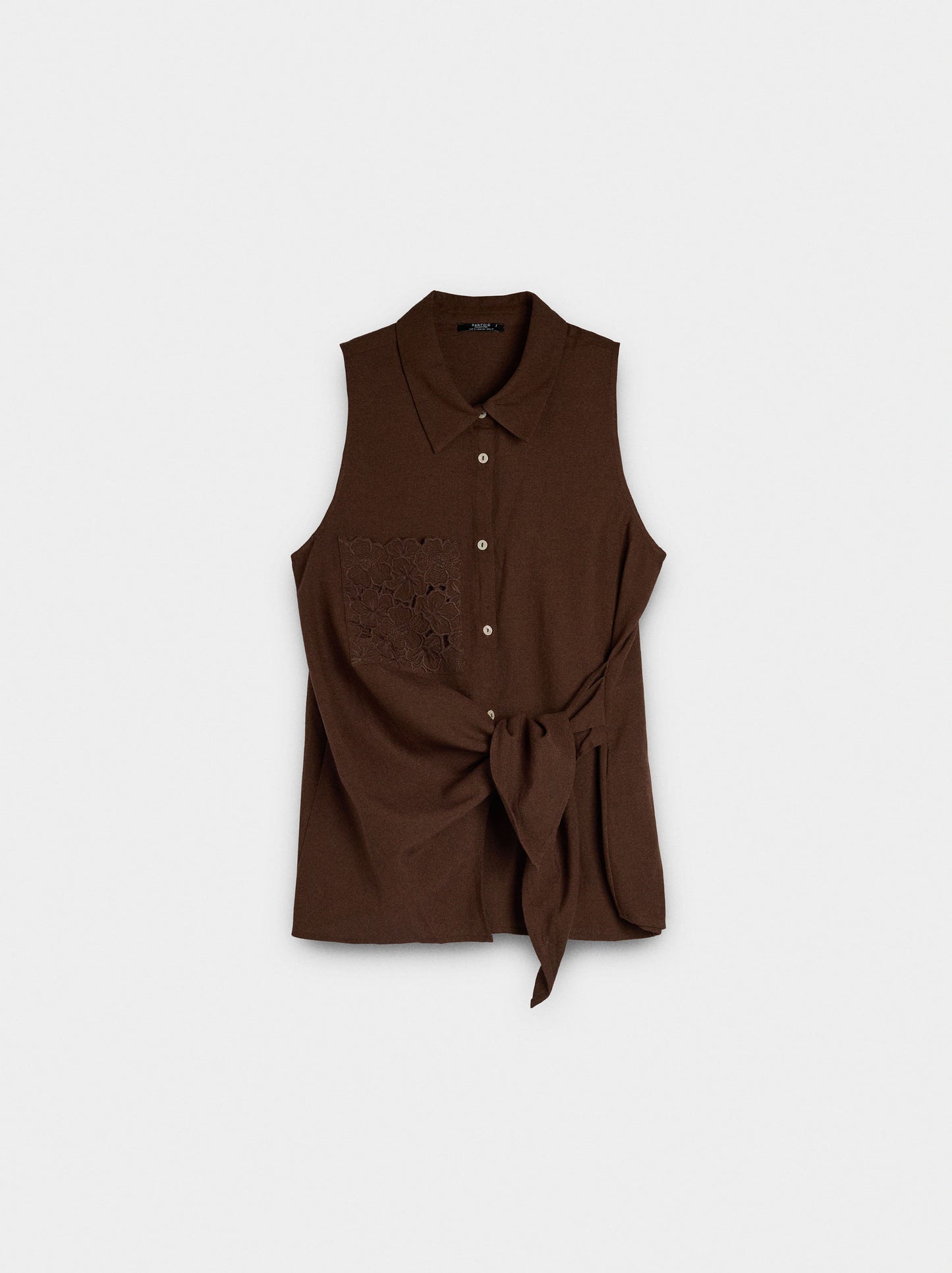 Top With Embroidery And Knot