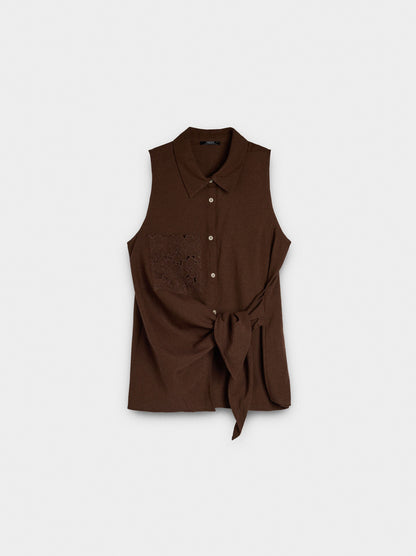 Top With Embroidery And Knot