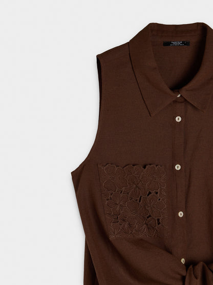 Top With Embroidery And Knot