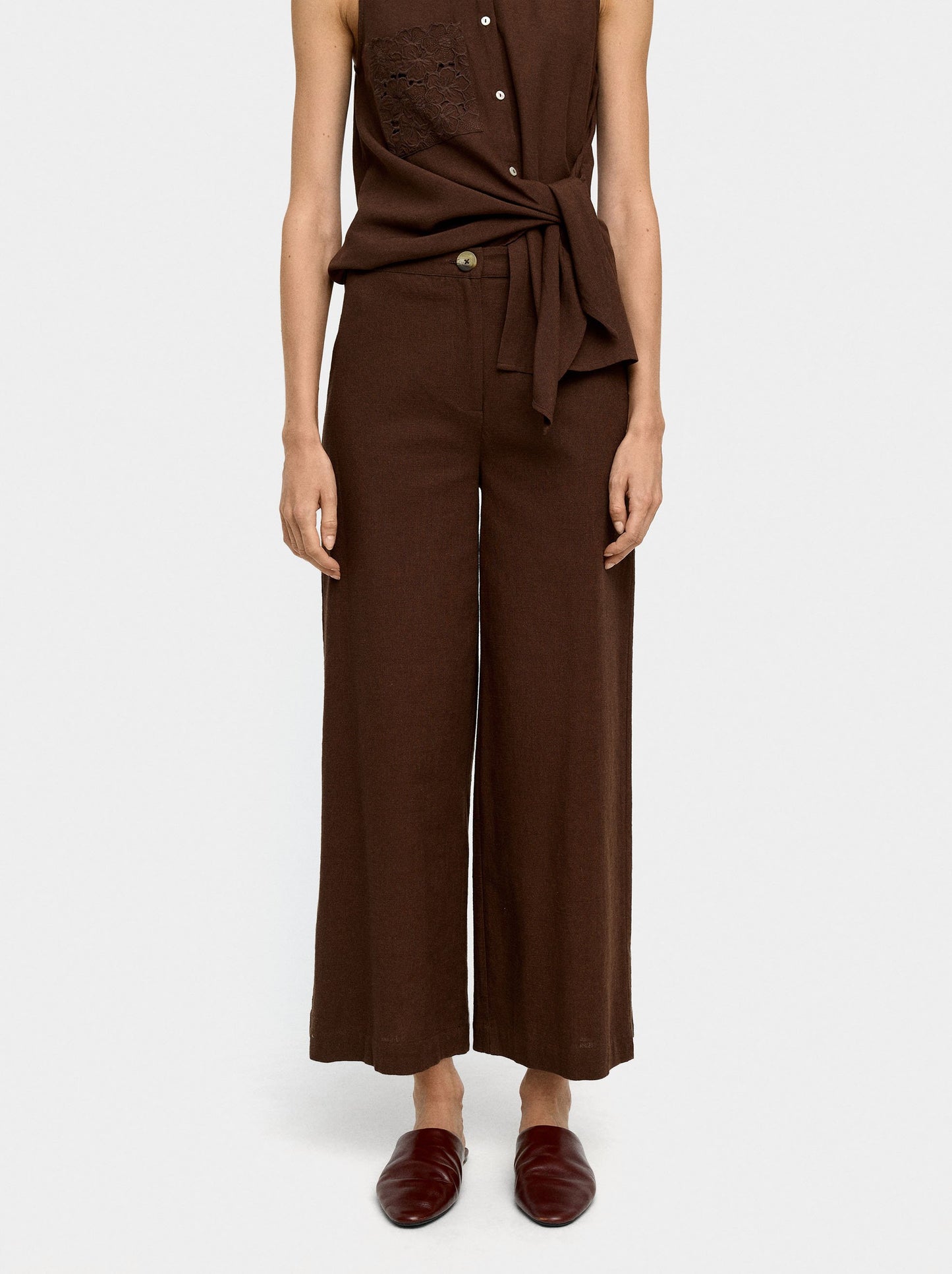 Trousers With Embroidery 100% Cotton