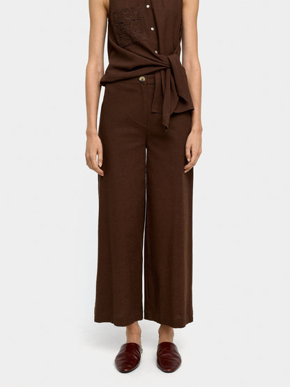 Trousers With Embroidery 100% Cotton