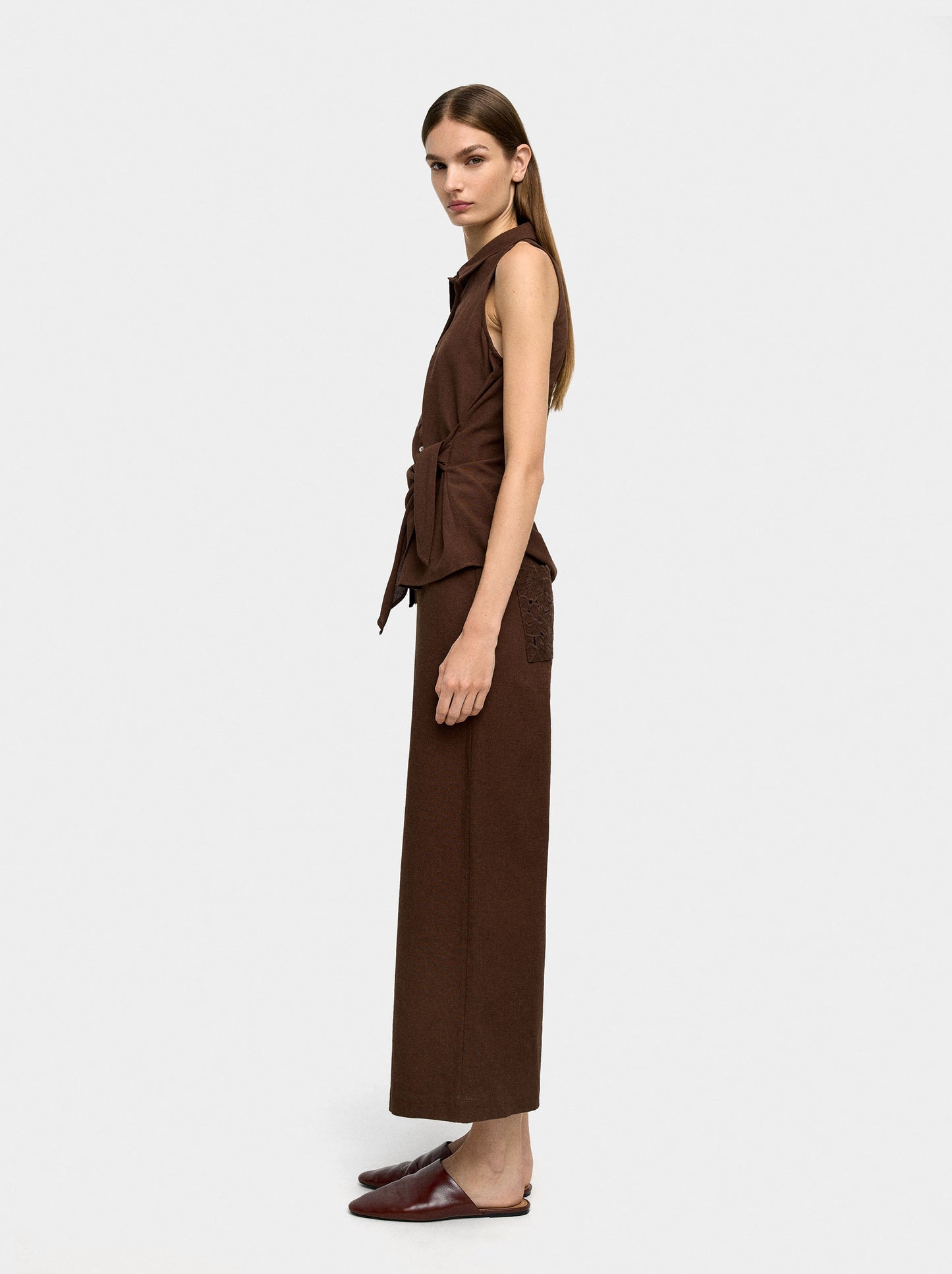 Trousers With Embroidery 100% Cotton