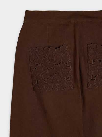 Trousers With Embroidery 100% Cotton