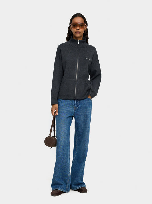 Knit Cardigan With Zipper Closure