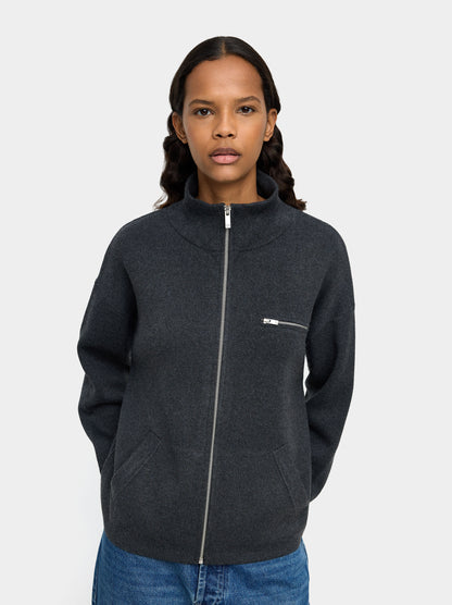 Knit Cardigan With Zipper Closure