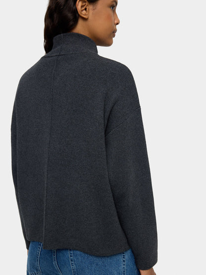 Knit Cardigan With Zipper Closure