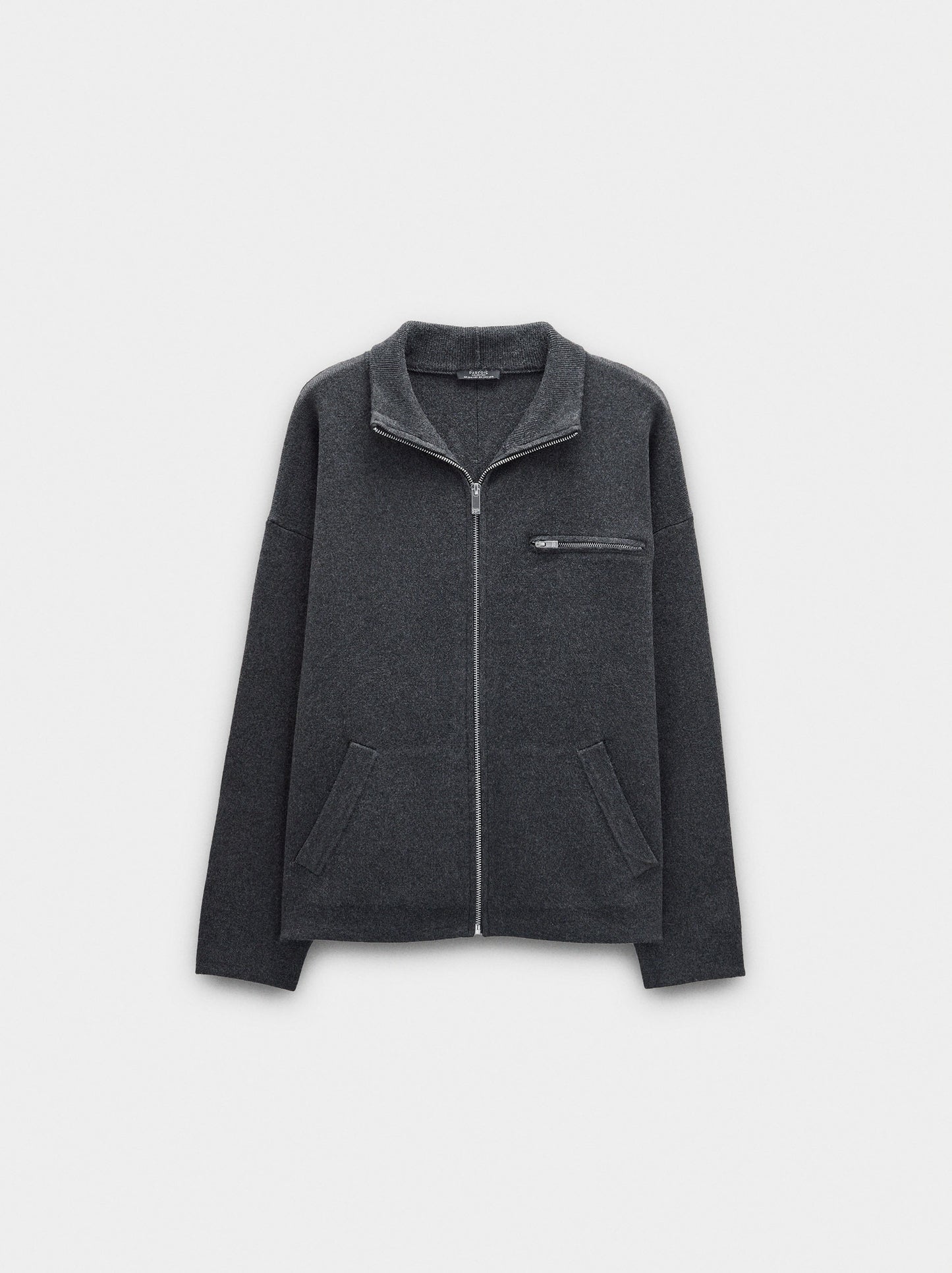 Knit Cardigan With Zipper Closure