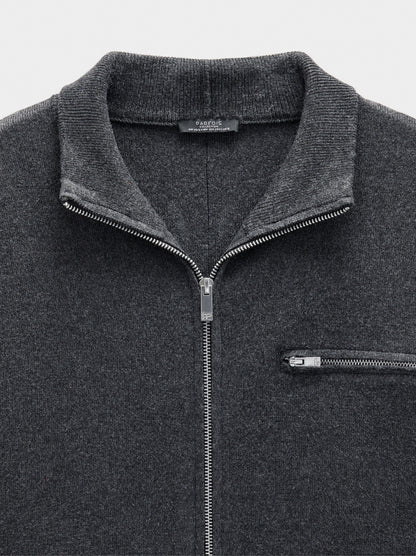 Knit Cardigan With Zipper Closure