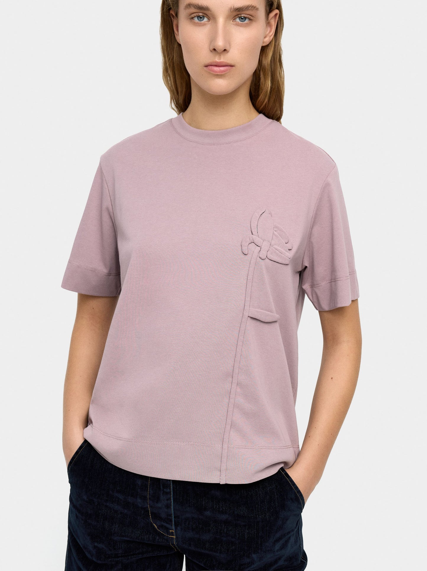 Cotton T-Shirt With Flower