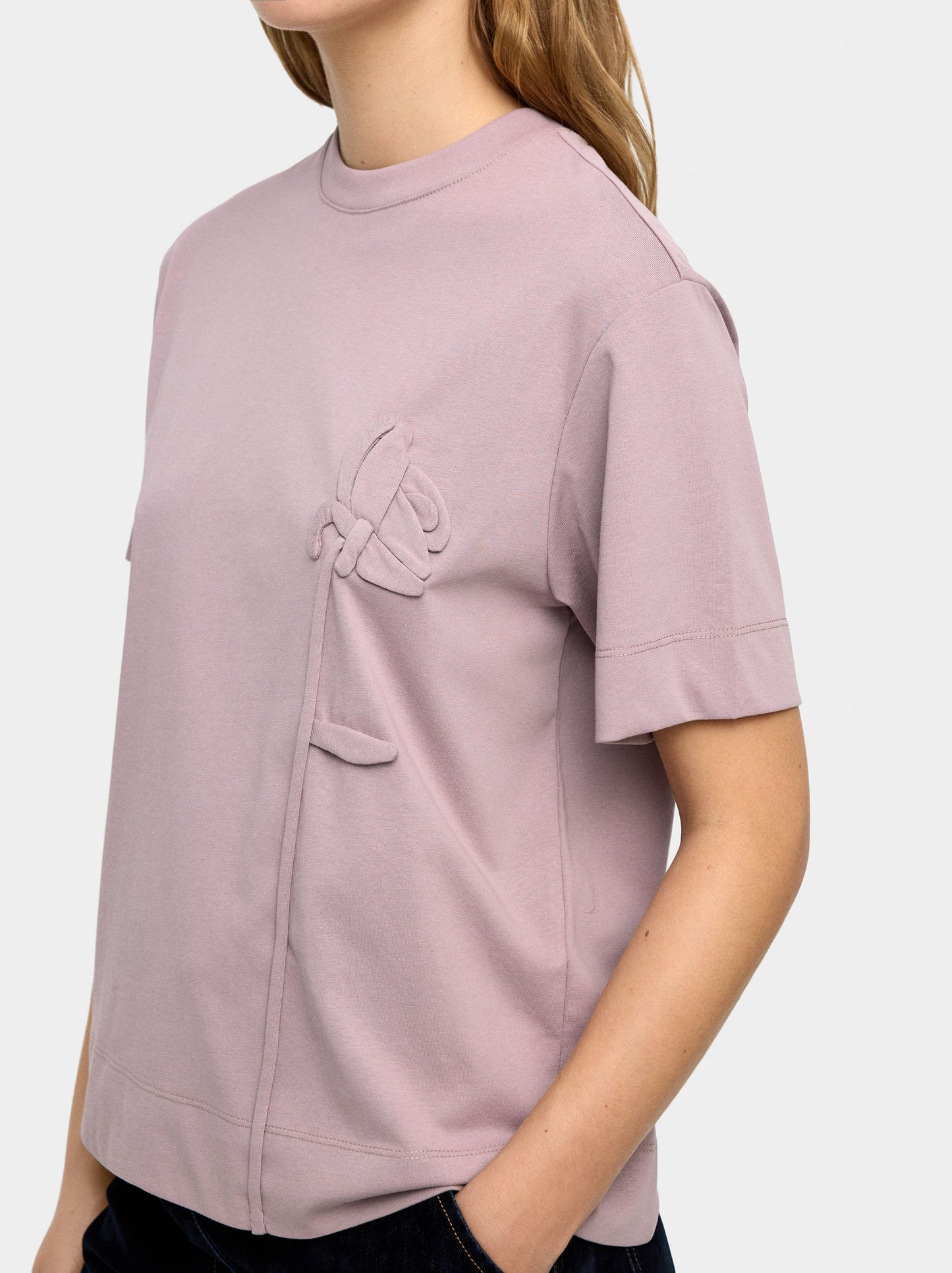 Cotton T-Shirt With Flower