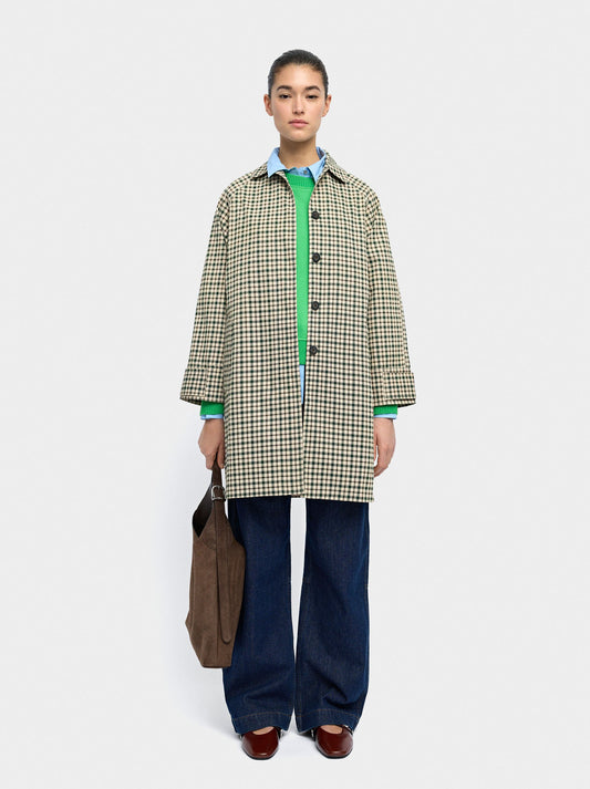 Parka With Printed Check Pattern