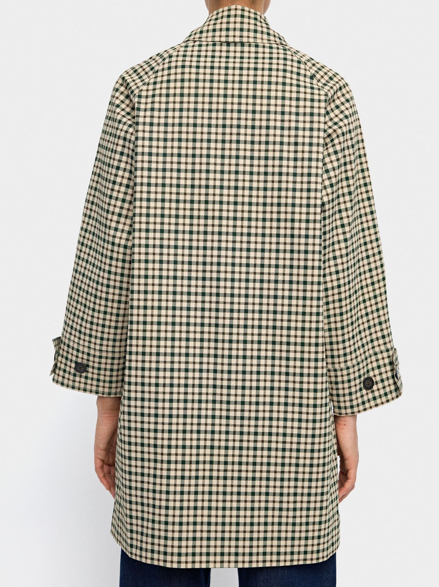 Parka With Printed Check Pattern