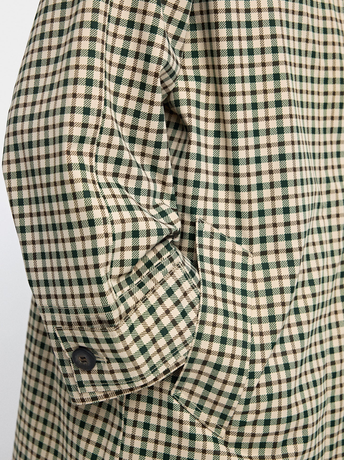 Parka With Printed Check Pattern