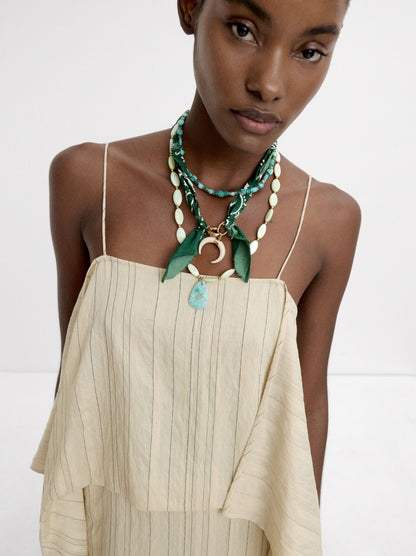 Set Of Necklaces With Stones And Shells