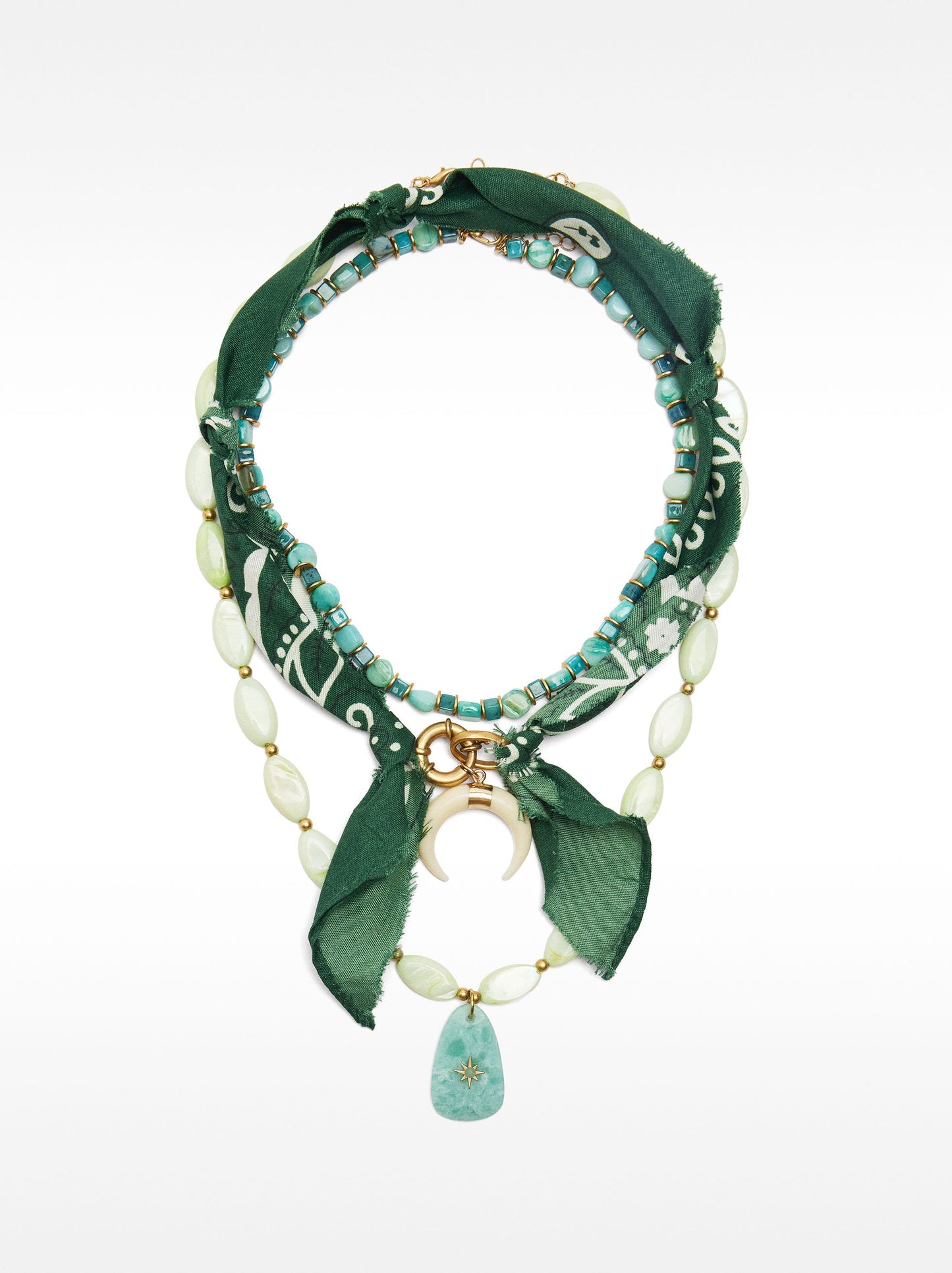 Set Of Necklaces With Stones And Shells