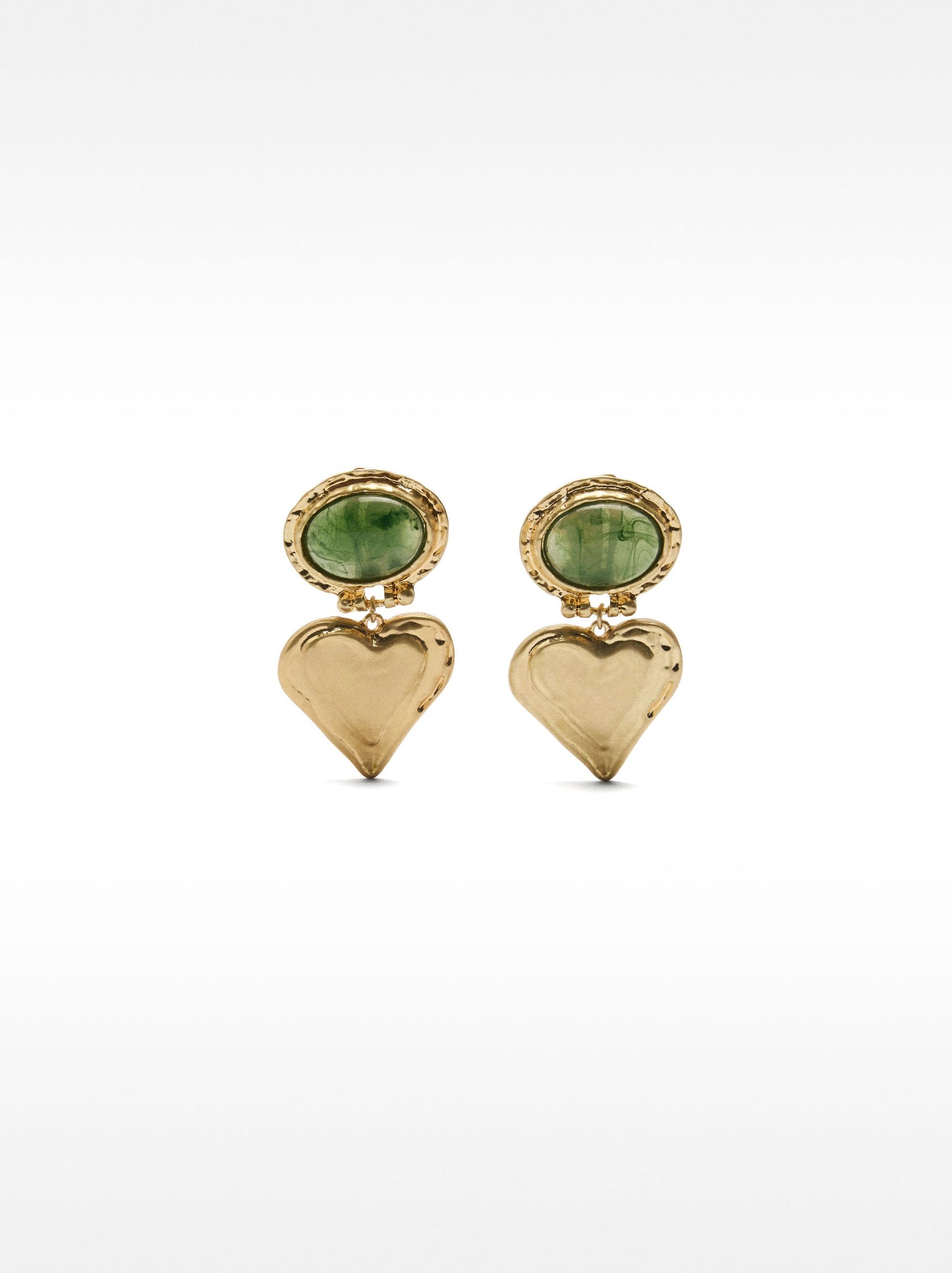 Heart Earrings With Stone