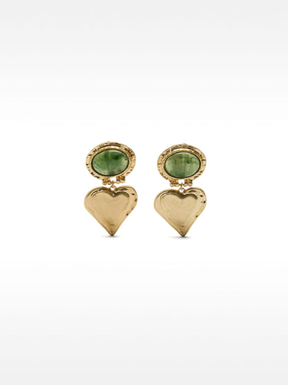 Heart Earrings With Stone