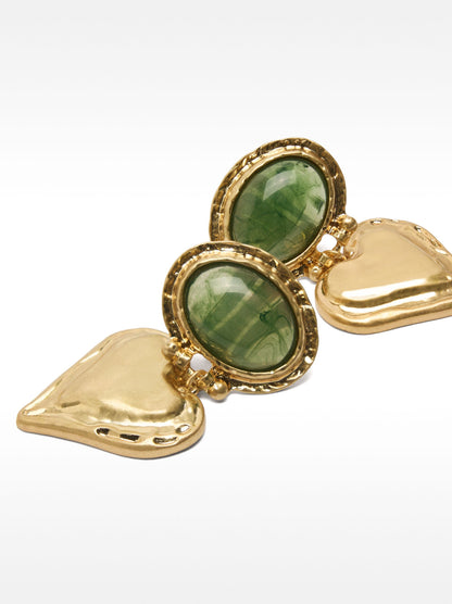 Heart Earrings With Stone