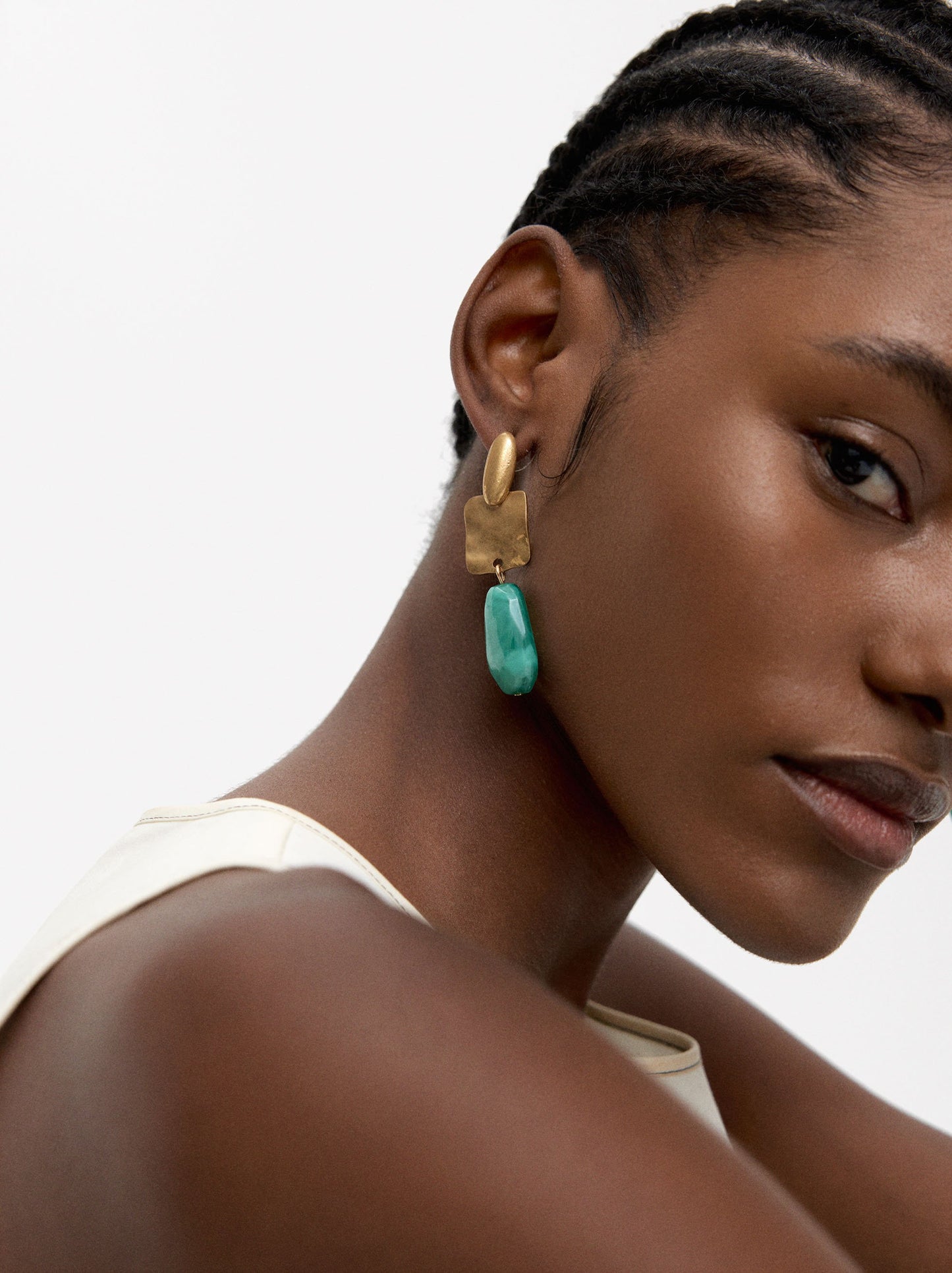 Long Earrings With Stone Effect