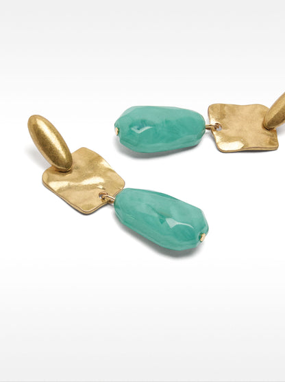 Long Earrings With Stone Effect