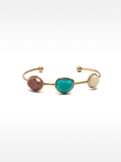 Open Bracelet With Stone Effect Details