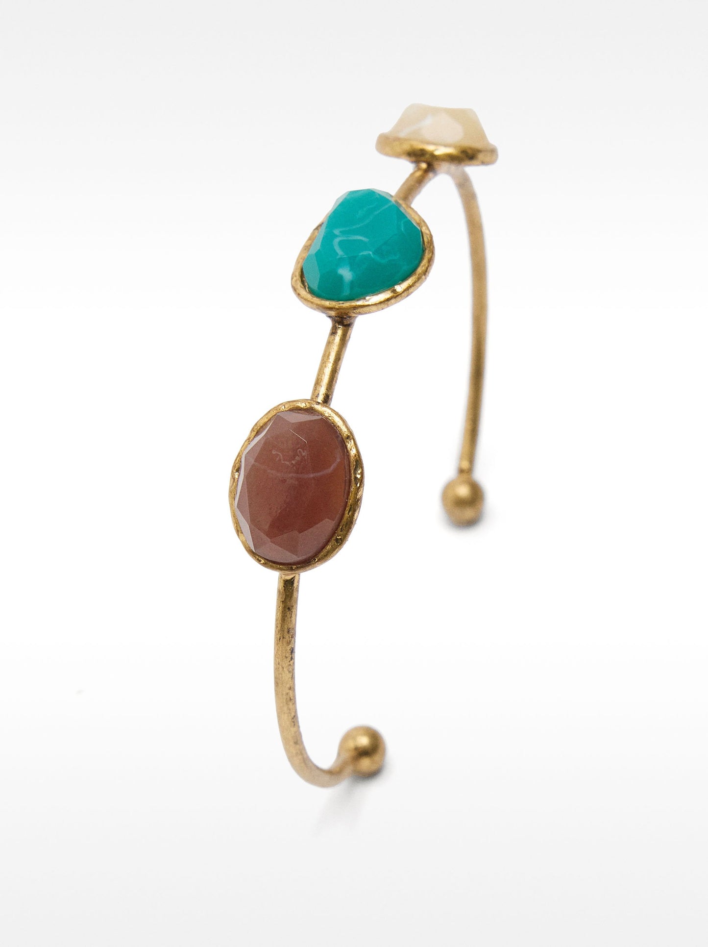 Open Bracelet With Stone Effect Details