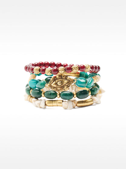 Set Of Bracelets With Stone Effect