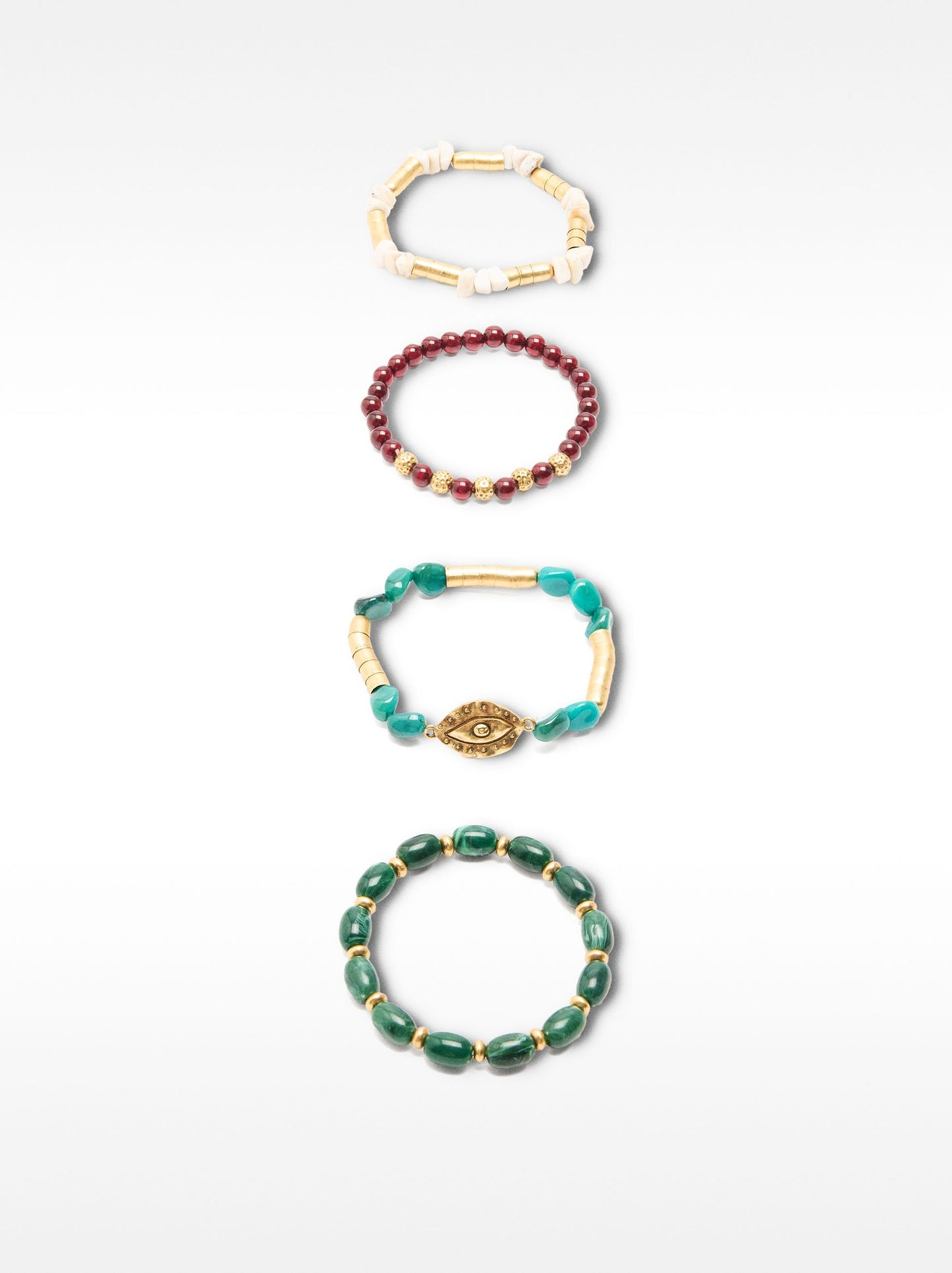 Set Of Bracelets With Stone Effect