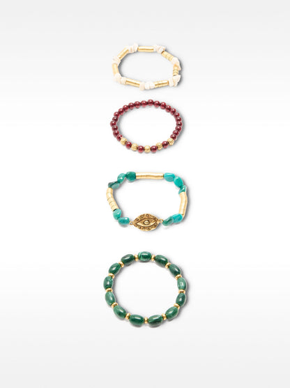 Set Of Bracelets With Stone Effect
