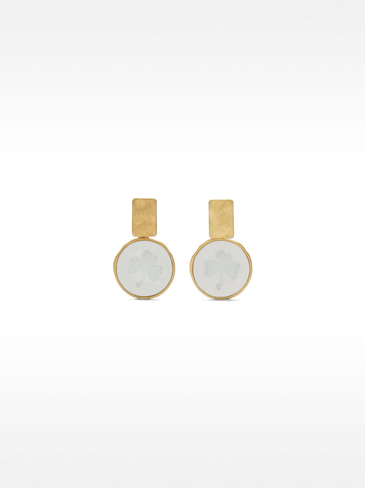 Circle Earrings With Clover