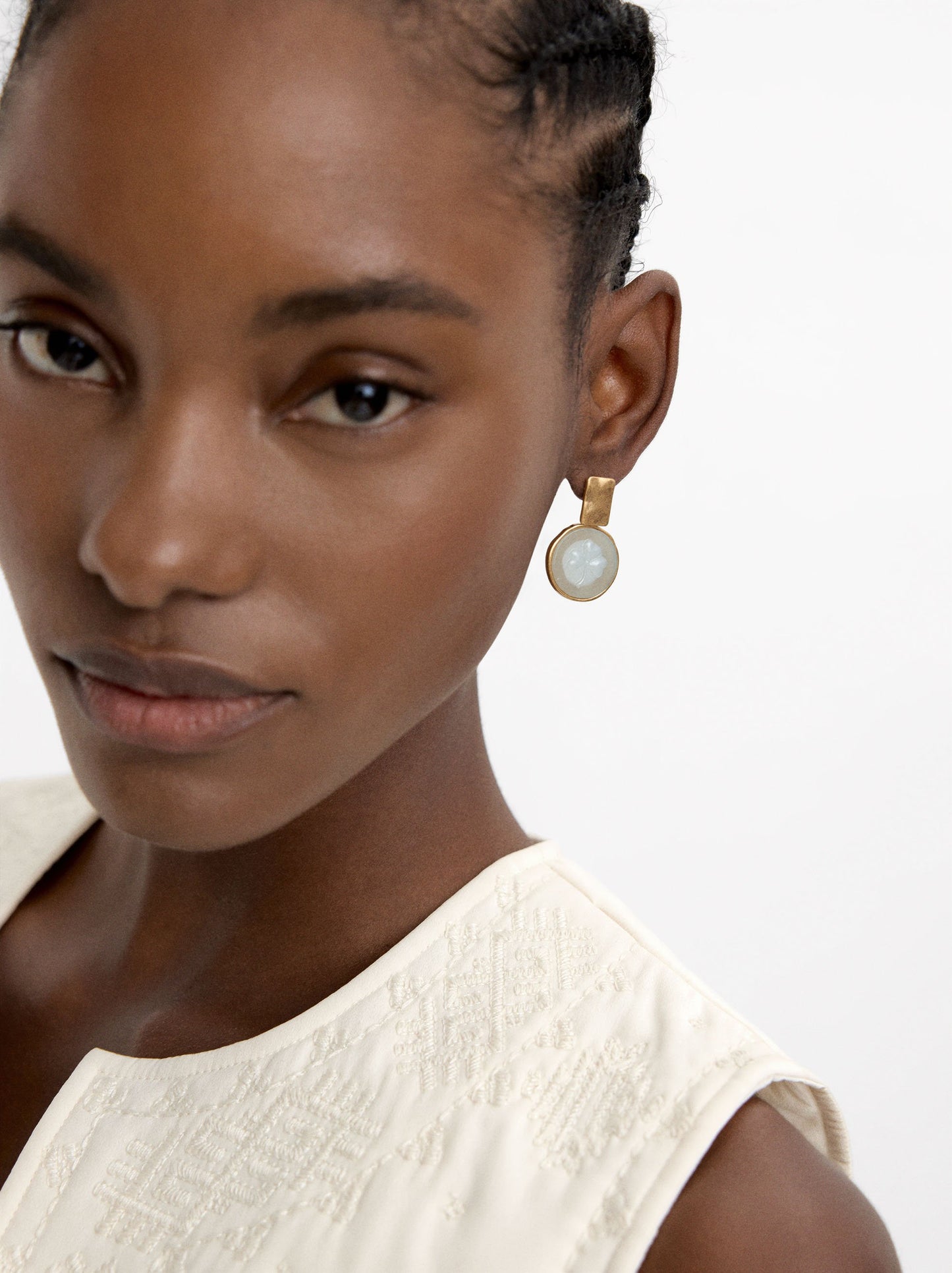 Circle Earrings With Clover