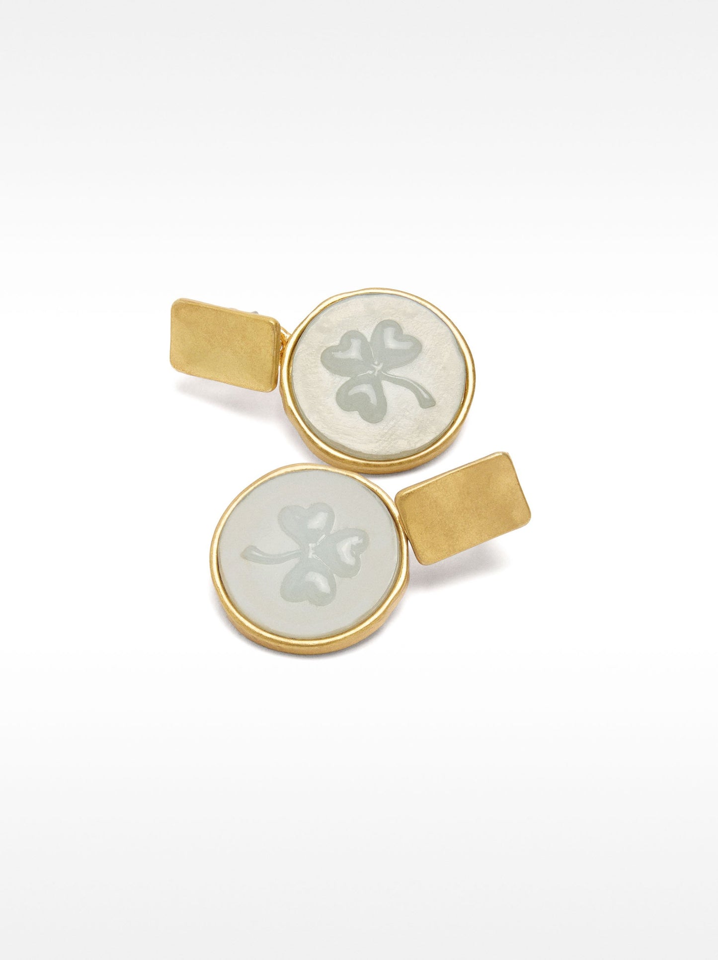 Circle Earrings With Clover