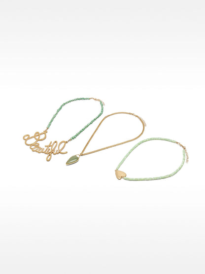 Set Of Necklaces With Beautiful Stones