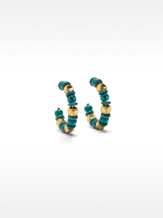 Open Hoop Earrings With Beads