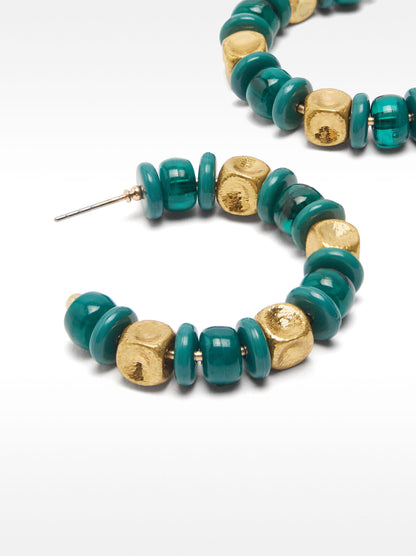 Open Hoop Earrings With Beads