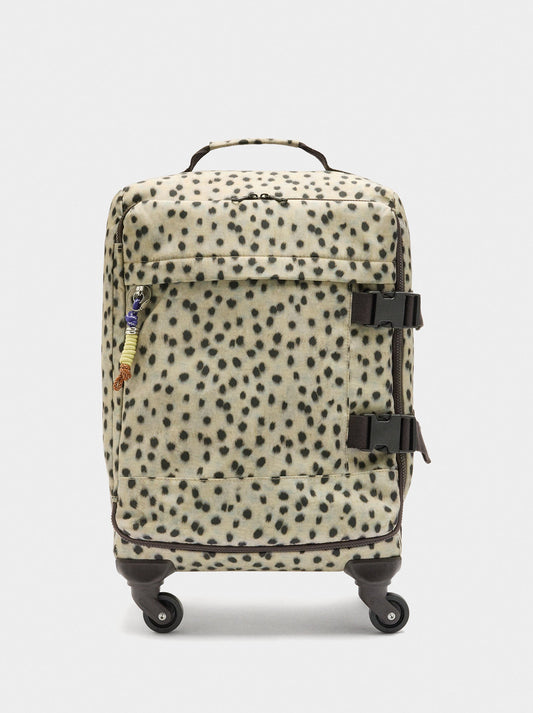 Travel Suitcase With Animal Printed Nylon