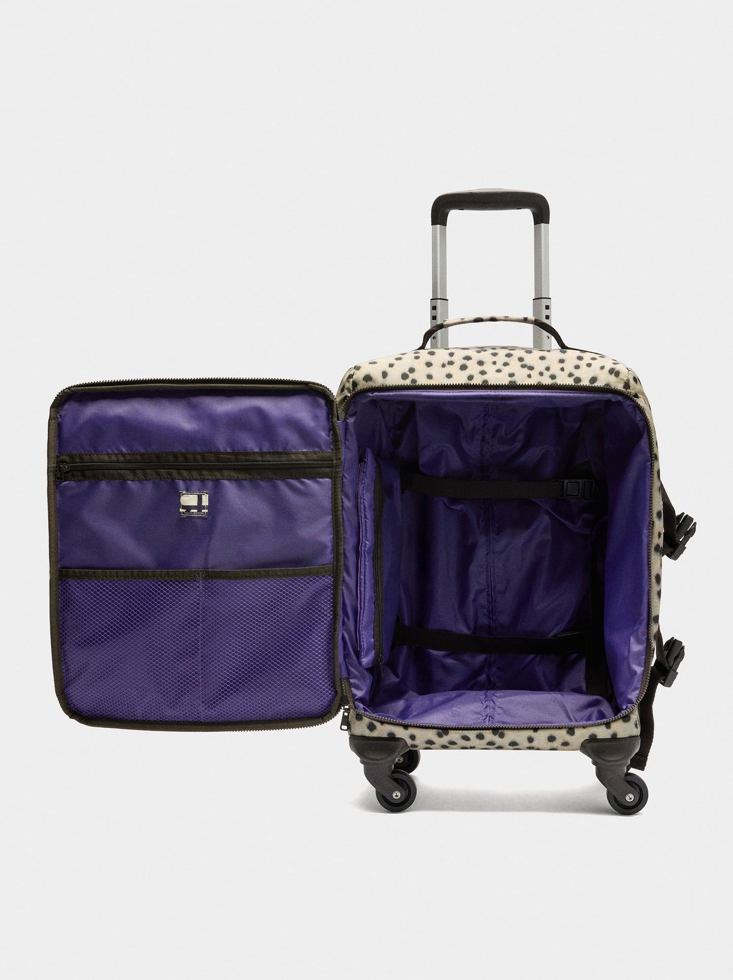 Travel Suitcase With Animal Printed Nylon