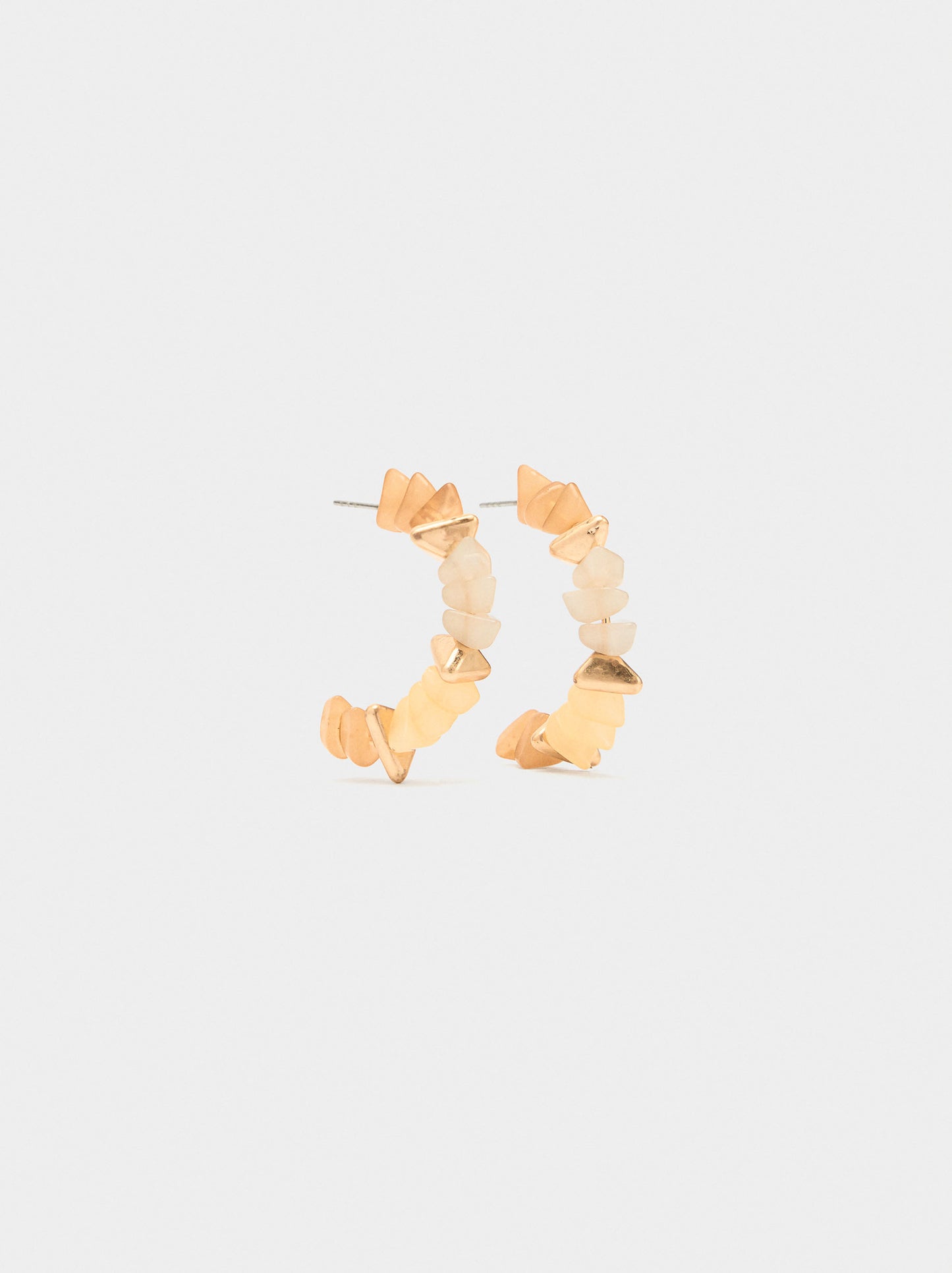 Open Hoop Earrings With Stone-Effect Beads