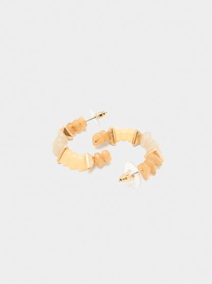 Open Hoop Earrings With Stone-Effect Beads