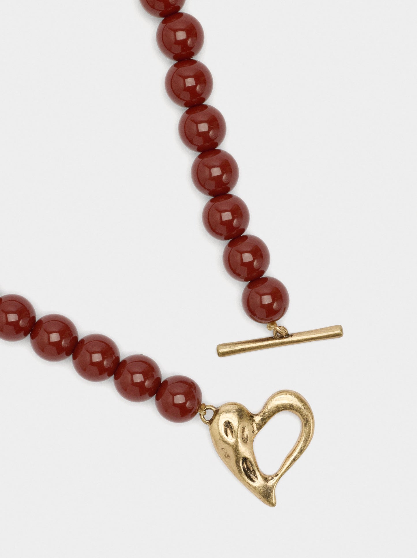 Short Necklace With Beads Stone Effect