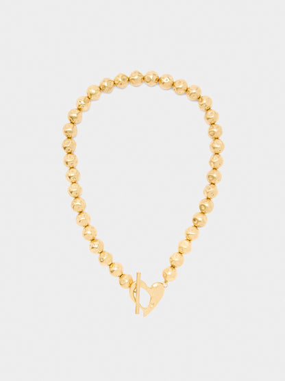 Short Necklace With Beads Stone Effect