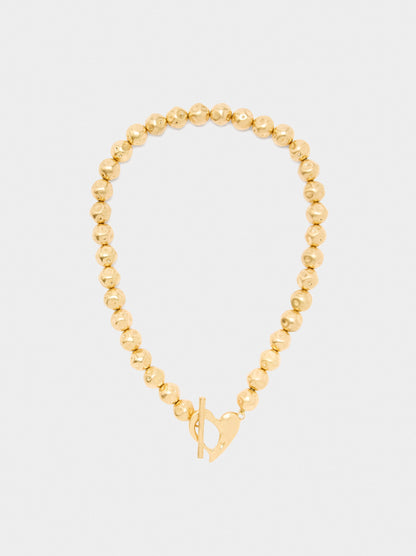 Short Necklace With Beads Stone Effect